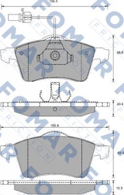 FOMAR Friction FO 907281 - Тормозные колодки, дисковые, комплект autosila-amz.com