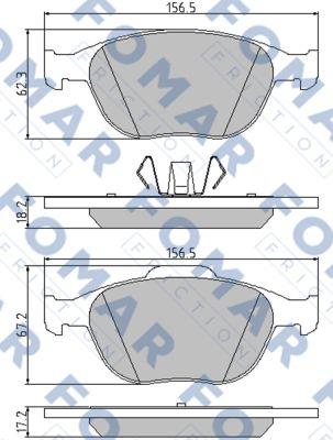 FOMAR Friction FO 907781 - Тормозные колодки, дисковые, комплект autosila-amz.com