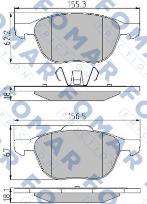 FOMAR Friction FO 914581 - Тормозные колодки, дисковые, комплект autosila-amz.com