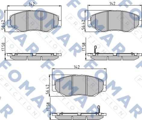 FOMAR Friction FO 911681 - Тормозные колодки, дисковые, комплект autosila-amz.com