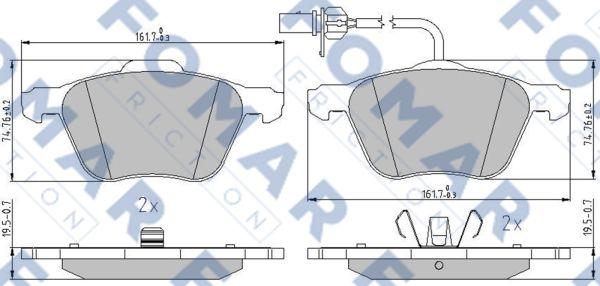 FOMAR Friction FO 911381 - Тормозные колодки, дисковые, комплект autosila-amz.com