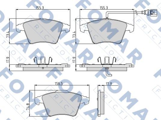 FOMAR Friction FO 918981 - Тормозные колодки, дисковые, комплект autosila-amz.com