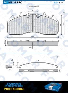 FOMAR Friction FO 918181 - Тормозные колодки, дисковые, комплект autosila-amz.com