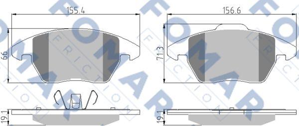 FOMAR Friction FO 918781 - Тормозные колодки, дисковые, комплект autosila-amz.com