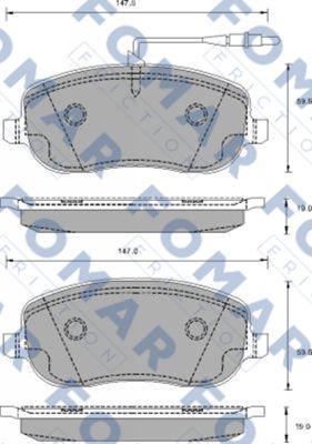 FOMAR Friction FO 912881 - Тормозные колодки, дисковые, комплект autosila-amz.com