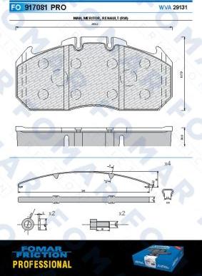 FOMAR Friction FO 917081 - Тормозные колодки, дисковые, комплект autosila-amz.com