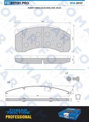 FOMAR Friction FO 917181 - Тормозные колодки, дисковые, комплект autosila-amz.com