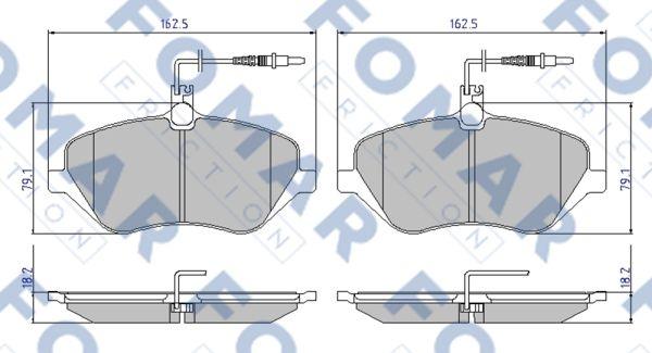 FOMAR Friction FO 934981 - Тормозные колодки, дисковые, комплект autosila-amz.com