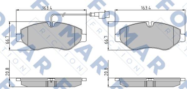 FOMAR Friction FO 934281 - Тормозные колодки, дисковые, комплект autosila-amz.com