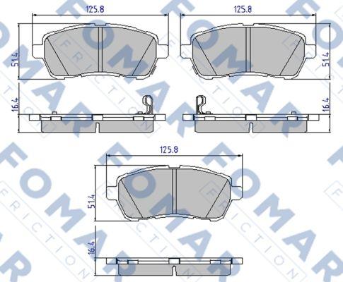 FOMAR Friction FO 935981 - Тормозные колодки, дисковые, комплект autosila-amz.com