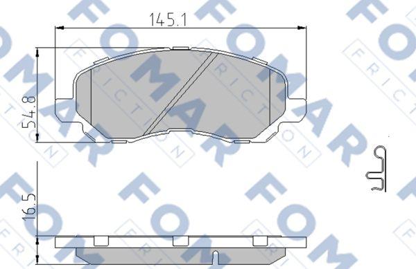 FOMAR Friction FO 935881 - Тормозные колодки, дисковые, комплект autosila-amz.com