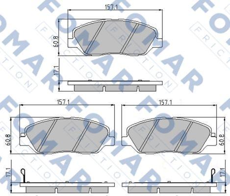 FOMAR Friction FO 935381 - Тормозные колодки, дисковые, комплект autosila-amz.com