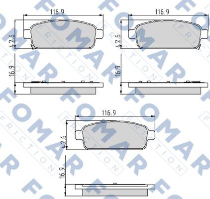 FOMAR Friction FO 936481 - Тормозные колодки, дисковые, комплект autosila-amz.com