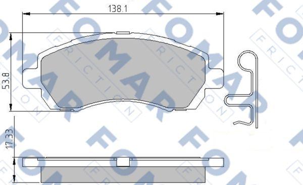 FOMAR Friction FO 936581 - Тормозные колодки, дисковые, комплект autosila-amz.com