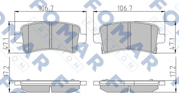 FOMAR Friction FO 936381 - Тормозные колодки, дисковые, комплект autosila-amz.com