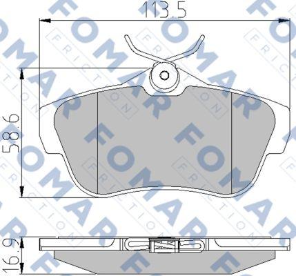 FOMAR Friction FO 930381 - Тормозные колодки, дисковые, комплект autosila-amz.com