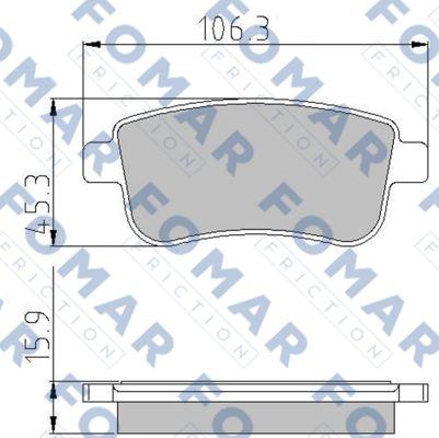 FOMAR Friction FO 931581 - Тормозные колодки, дисковые, комплект autosila-amz.com