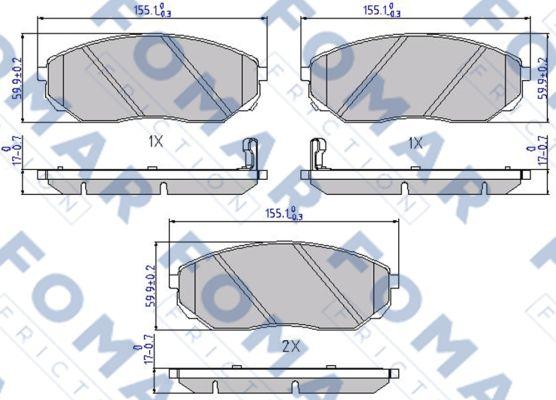 FOMAR Friction FO 931881 - Тормозные колодки, дисковые, комплект autosila-amz.com