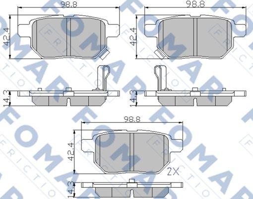 FOMAR Friction FO 933481 - Тормозные колодки, дисковые, комплект autosila-amz.com