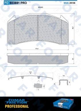 FOMAR Friction FO 933881 - Тормозные колодки, дисковые, комплект autosila-amz.com