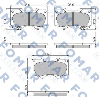 FOMAR Friction FO 932081 - Тормозные колодки, дисковые, комплект autosila-amz.com