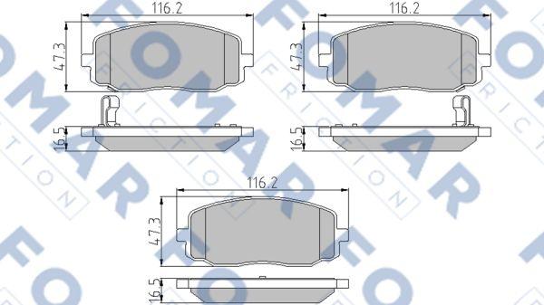 FOMAR Friction FO 932281 - Тормозные колодки, дисковые, комплект autosila-amz.com