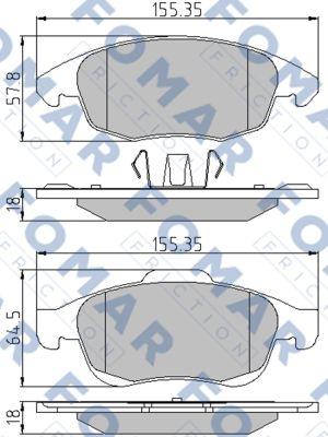 FOMAR Friction FO 929981 - Тормозные колодки, дисковые, комплект autosila-amz.com