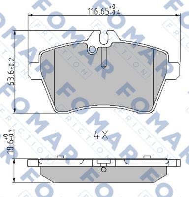 FOMAR Friction FO 929681 - Тормозные колодки, дисковые, комплект autosila-amz.com