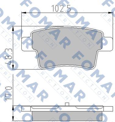 FOMAR Friction FO 929881 - Тормозные колодки, дисковые, комплект autosila-amz.com