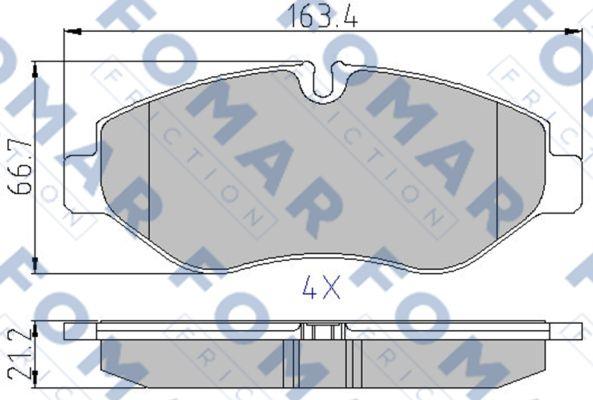 FOMAR Friction FO 929381 - Тормозные колодки, дисковые, комплект autosila-amz.com