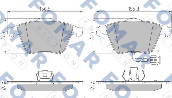 FOMAR Friction FO 920981 - Тормозные колодки, дисковые, комплект autosila-amz.com