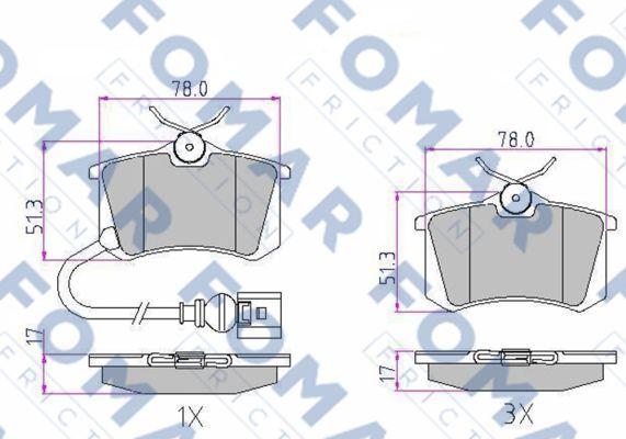 FOMAR Friction FO 920181 - Тормозные колодки, дисковые, комплект autosila-amz.com