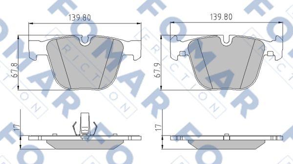 FOMAR Friction FO 920881 - Тормозные колодки, дисковые, комплект autosila-amz.com