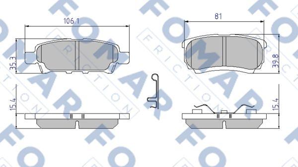 FOMAR Friction FO 921781 - Тормозные колодки, дисковые, комплект autosila-amz.com