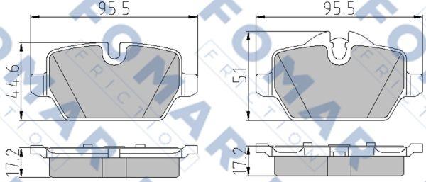 FOMAR Friction FO 928481 - Тормозные колодки, дисковые, комплект autosila-amz.com