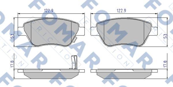 FOMAR Friction FO 928181 - Тормозные колодки, дисковые, комплект autosila-amz.com