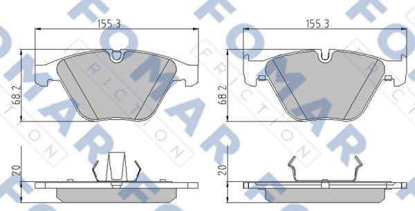 FOMAR Friction FO 922681 - Тормозные колодки, дисковые, комплект autosila-amz.com