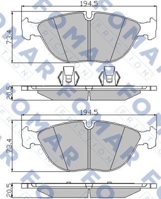 FOMAR Friction FO 922281 - Тормозные колодки, дисковые, комплект autosila-amz.com