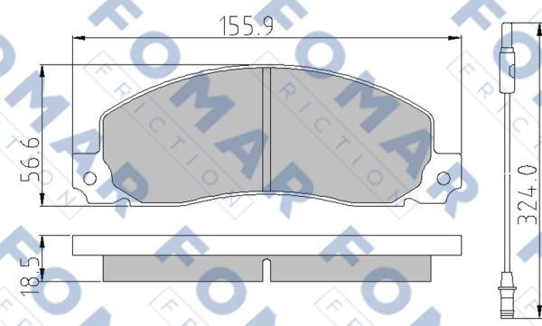 FOMAR Friction FO 499681 - Тормозные колодки, дисковые, комплект autosila-amz.com