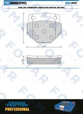 FOMAR Friction FO 494681 - Тормозные колодки, дисковые, комплект autosila-amz.com