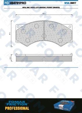 FOMAR Friction FO 494781 - Тормозные колодки, дисковые, комплект autosila-amz.com