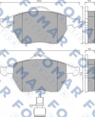 FOMAR Friction FO 495781 - Тормозные колодки, дисковые, комплект autosila-amz.com