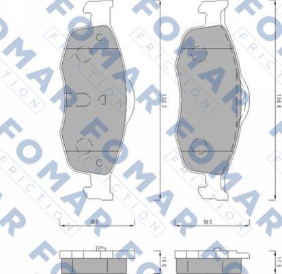 FOMAR Friction FO 491681 - Тормозные колодки, дисковые, комплект autosila-amz.com