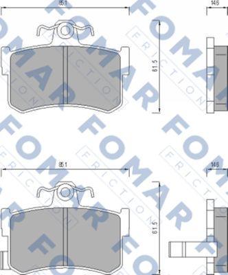 FOMAR Friction FO 491381 - Тормозные колодки, дисковые, комплект autosila-amz.com