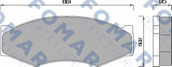 FOMAR Friction FO 441581 - Тормозные колодки, дисковые, комплект autosila-amz.com