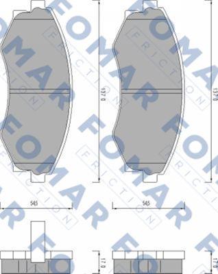 FOMAR Friction FO 448781 - Тормозные колодки, дисковые, комплект autosila-amz.com