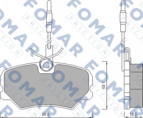 FOMAR Friction FO 443981 - Тормозные колодки, дисковые, комплект autosila-amz.com