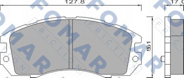 FOMAR Friction FO 464181 - Тормозные колодки, дисковые, комплект autosila-amz.com