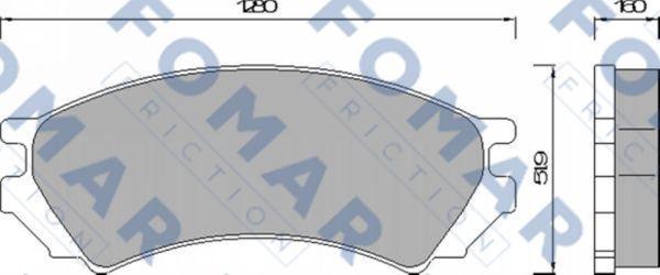 FOMAR Friction FO 461881 - Тормозные колодки, дисковые, комплект autosila-amz.com