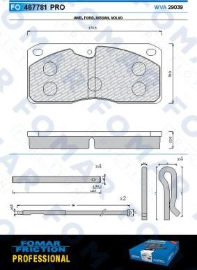 FOMAR Friction FO 467781 - Тормозные колодки, дисковые, комплект autosila-amz.com